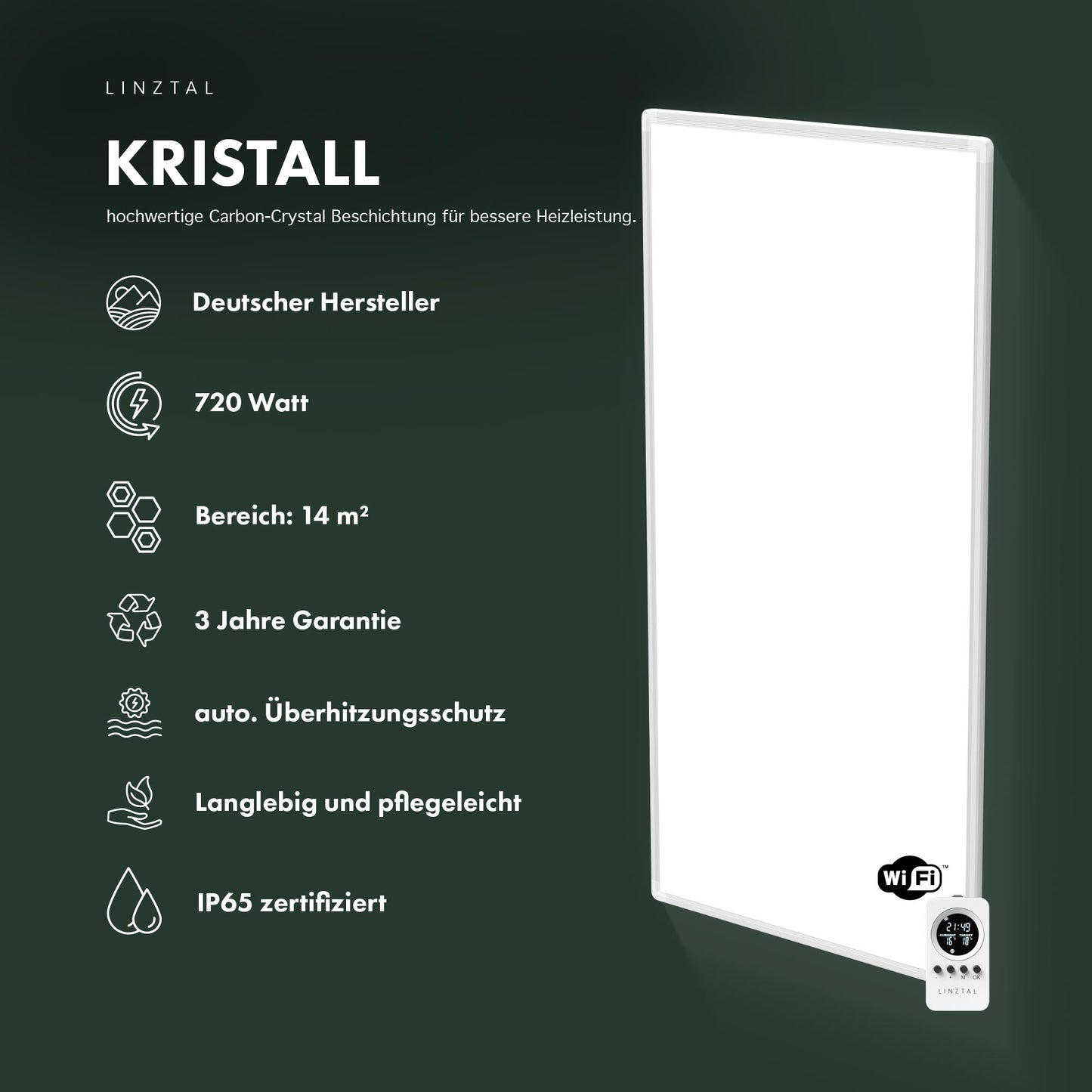 LINZTAL Infrarotheizung Kristall